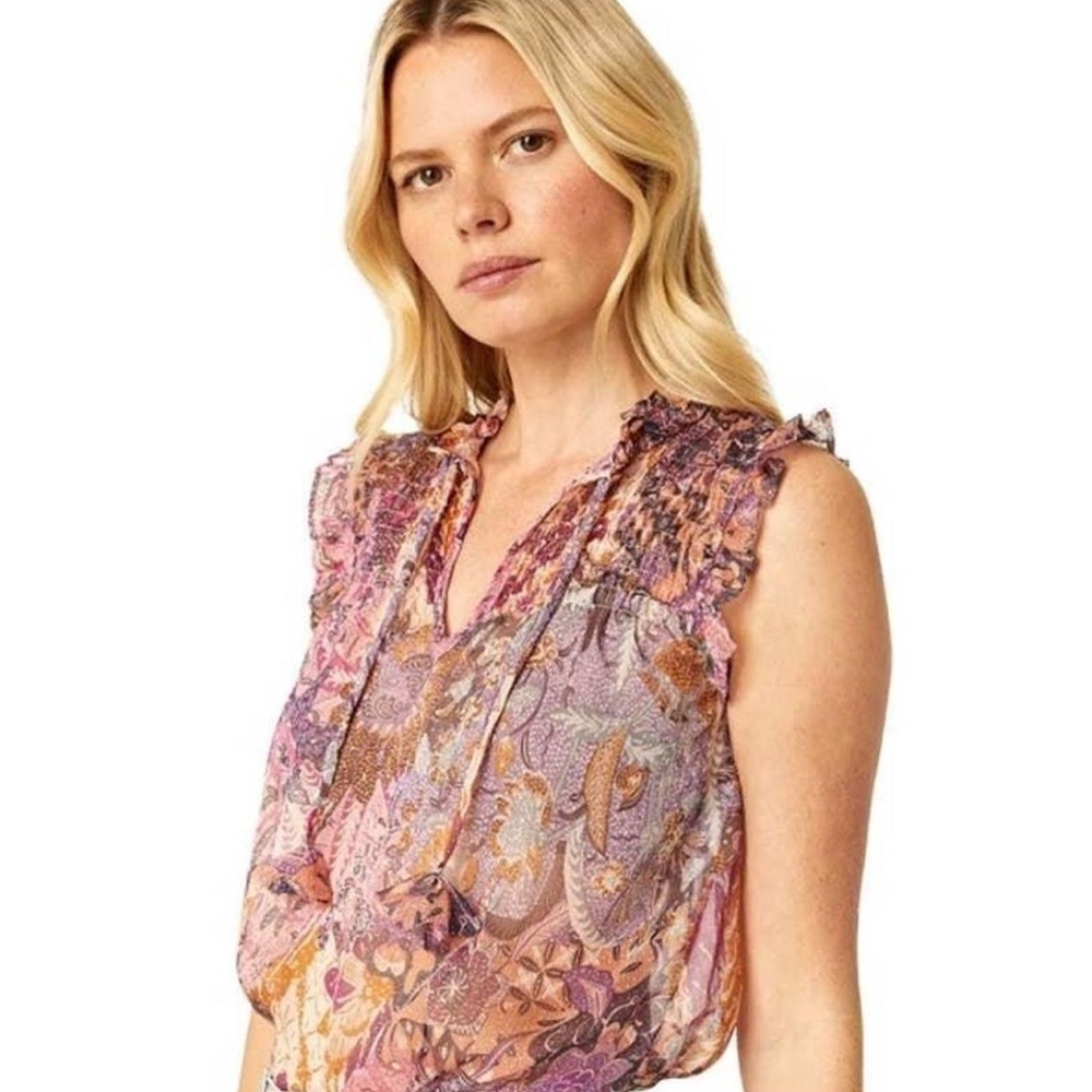 Misa | Floral Ruffle Blouse